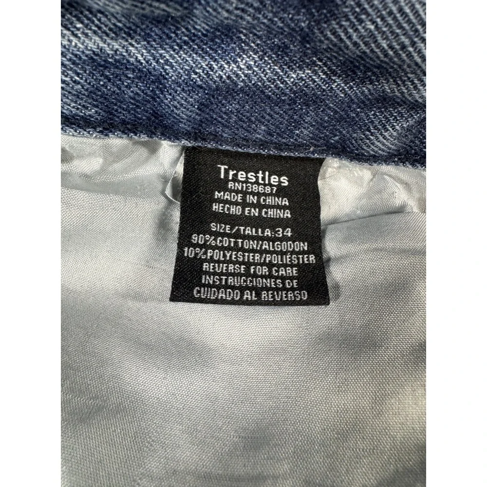 Trestles Supply Co. Zip Jeans Size 34 Blue Denim Acid Wash